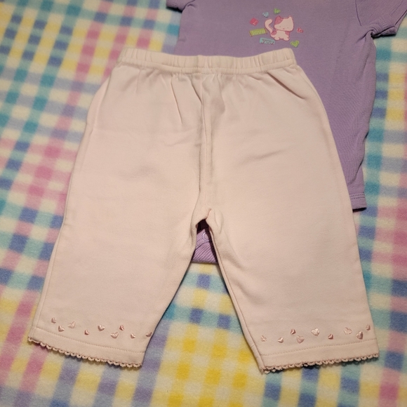 WENDY BELLISSIMO 💕 Pink Elastic Waist Pants w/Embroidered Mini Heart's 0-3M - Picture 11 of 11